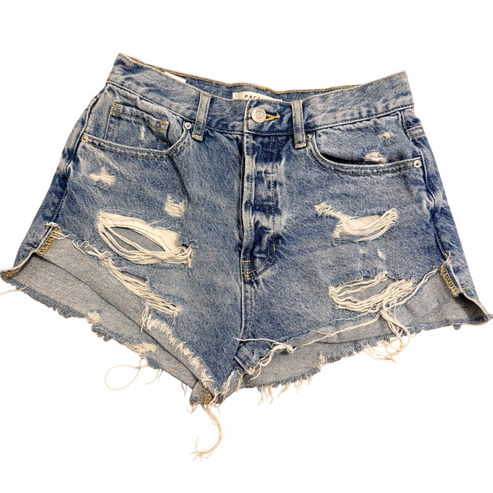 PacSun Denim Shorts Womens 26 Blue Vintage‎ High Rise Distressed Button Fly